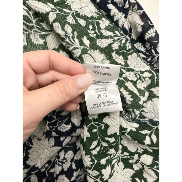 Miss June Oceane Floral Navy & Green Floral Bell Sleeve Bohemian Dress M L OS - Picture 7 of 7